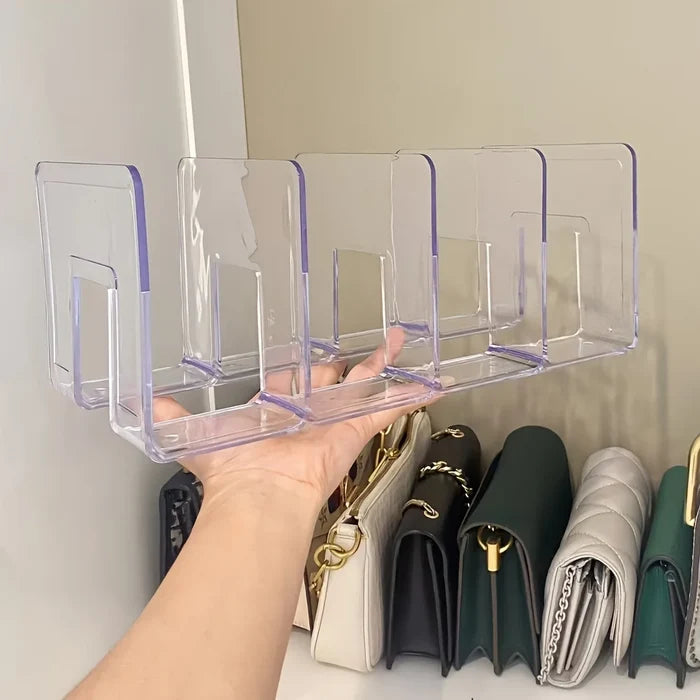 2-Pack Clear Acrylic Handbag Organizer – Space-Saving Purse & Wallet Closet Rack