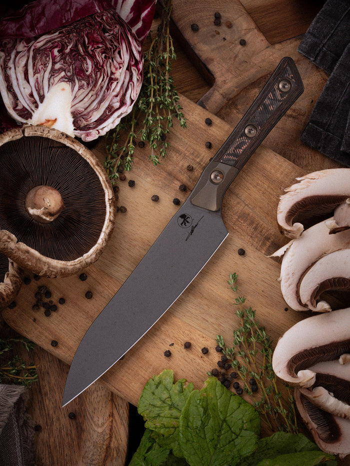 6" Utility Knife DLC Standard Bronzed Titanium Bolster Live-Wire Carbon Fiber (3400B-1DLCLWCFS)