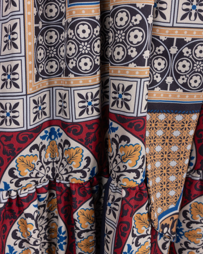 Abstract Printed Waisted Dress - Junees