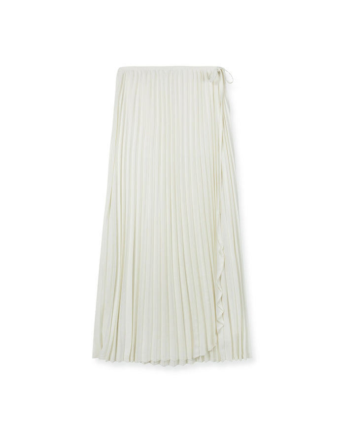 Accordion Pleat Side Wrap Skirt - Junees