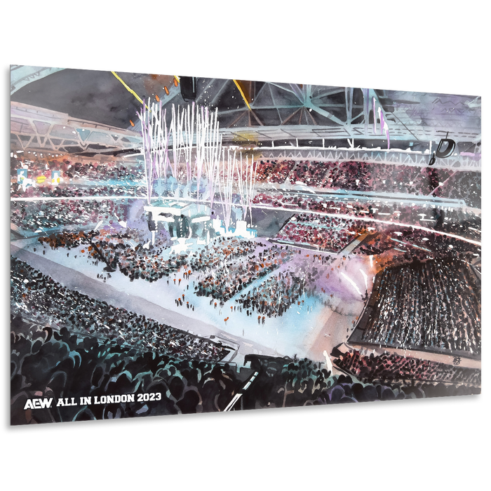 AEW All In London 2023 - 12"x18' High Gloss Metal Art Print (The Art of Rob Schamberger) (Only 50 Made)
