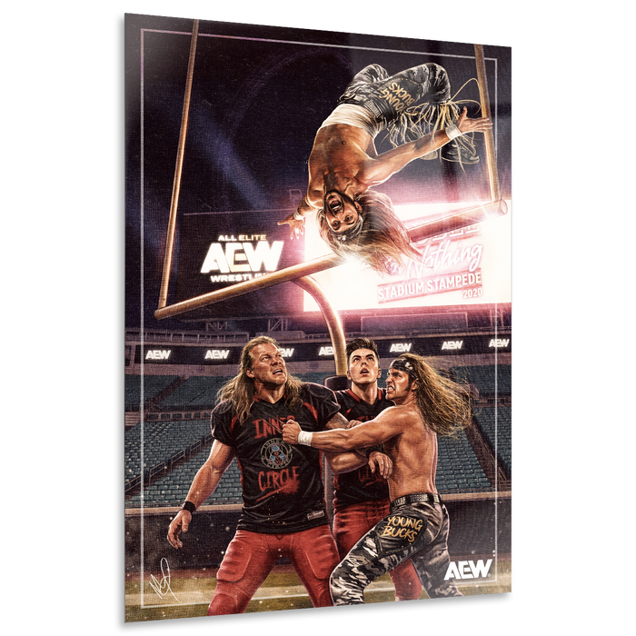 AEW Double or Nothing 2020 Stadium Stampede - LIMITED Elite Moments 12"x18" High Gloss Metal Art Print