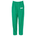 AEW Logo - Embroidered Flannel Pajama Pants - Kelly Green