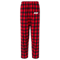 AEW Logo - Embroidered Flannel Pajama Pants - Red/Black Buffalo