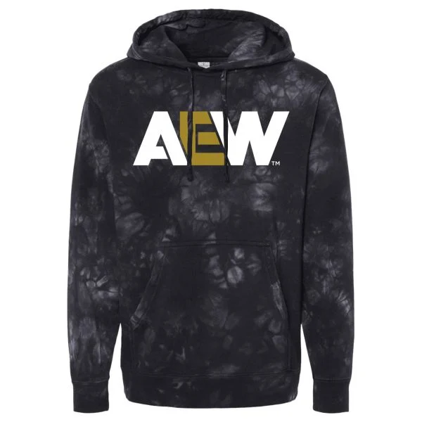 Black Tie Dye AEW Logo Hoodie