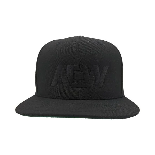 AEW - Black Logo Flatbill Snapback Product Image