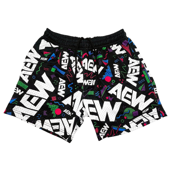 AEW Allover Print Sublimated Mesh Basketball Shorts Overstock - Limited Quantities Available