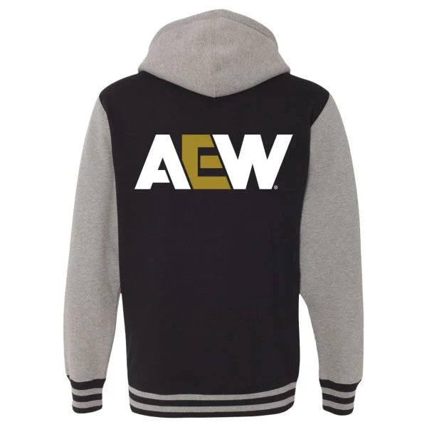 AEW Logo Premium Varsity Zip Hoodie Product Image