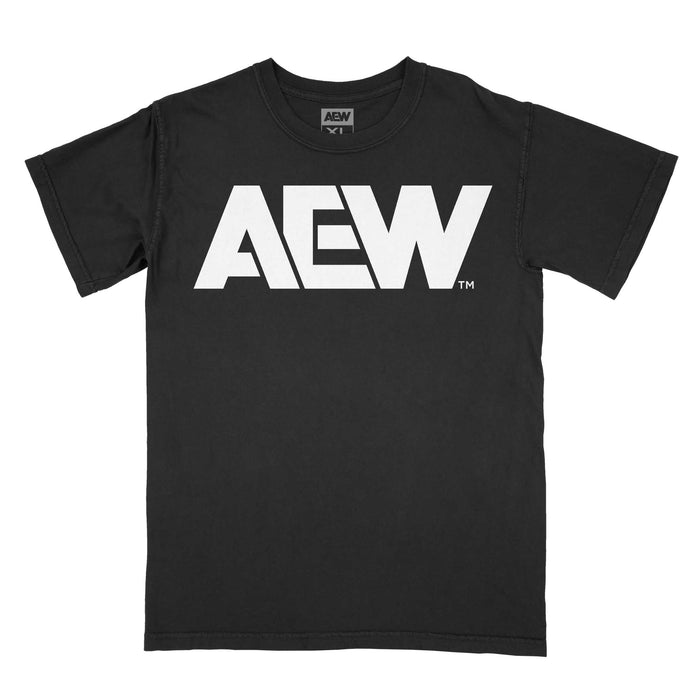 AEW White Logo T-Shirt - Black