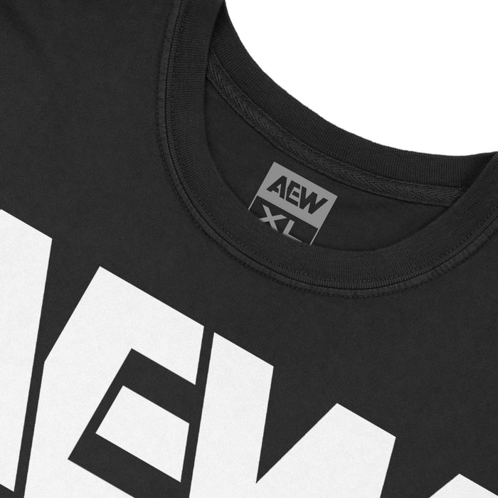 AEW White Logo T-Shirt - Black