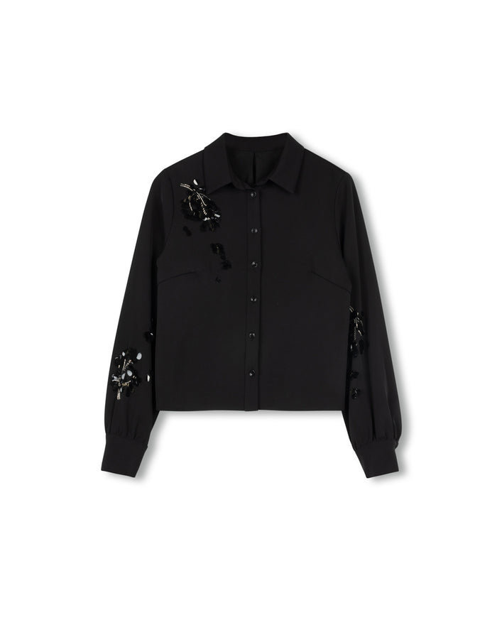 Agate Sequin Silk Blouse - Junees