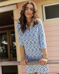 The lifestyle view of the Southern Tide Alicia Dress by Southern Tide - Classic White