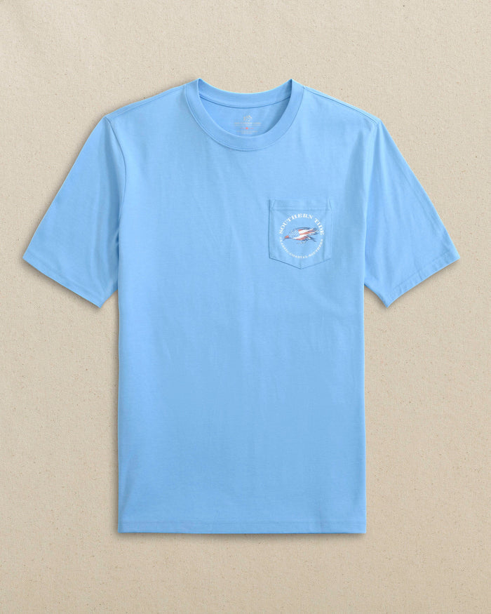 The front view of the Southern Tide Americana Trout Basket Short Sleeve T-Shirt by Southern Tide - Ocean Channel