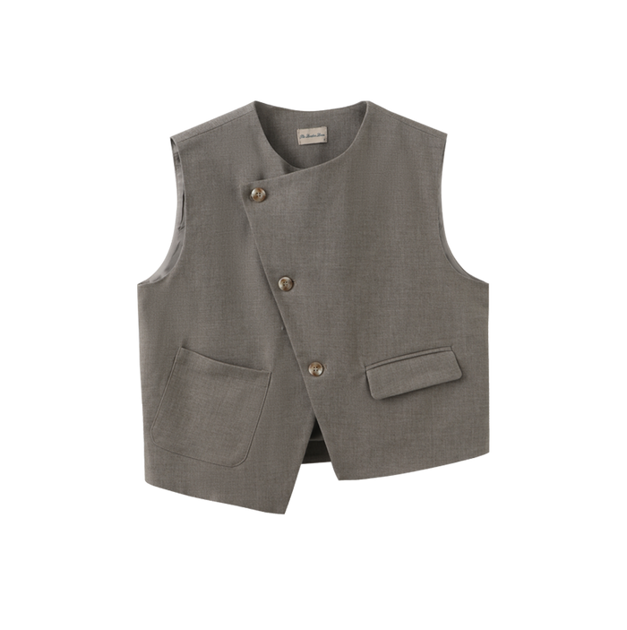 Asymmetrical Buttoned Vest