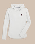 The front view of the Auburn Tigers Women's Linley brrr°®-illiant Hoodie by Southern Tide - Platinum Grey