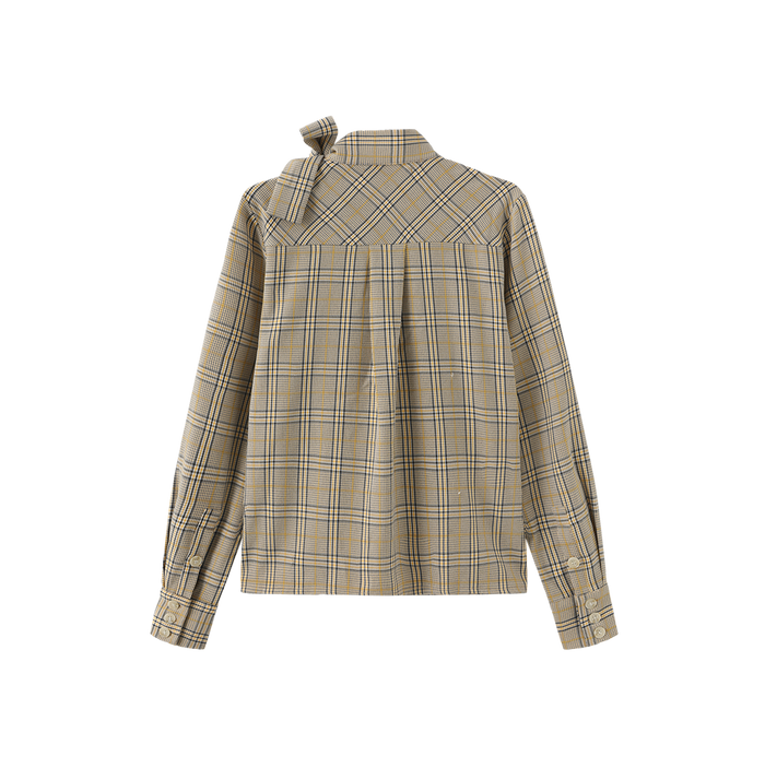 Avis Plaid High Neck Blouse