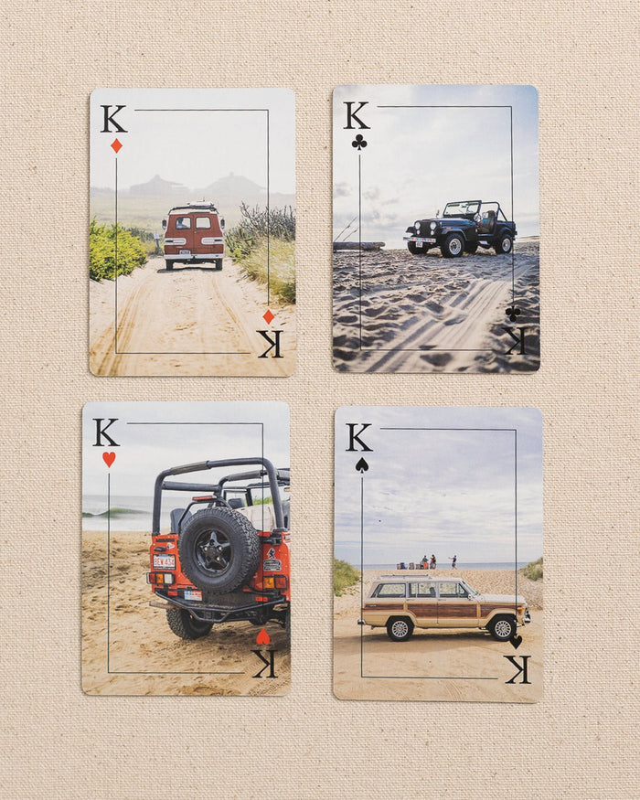 The cards view of the Johnny Vacay Beach Rides Playing Cards at Southern Tide - White