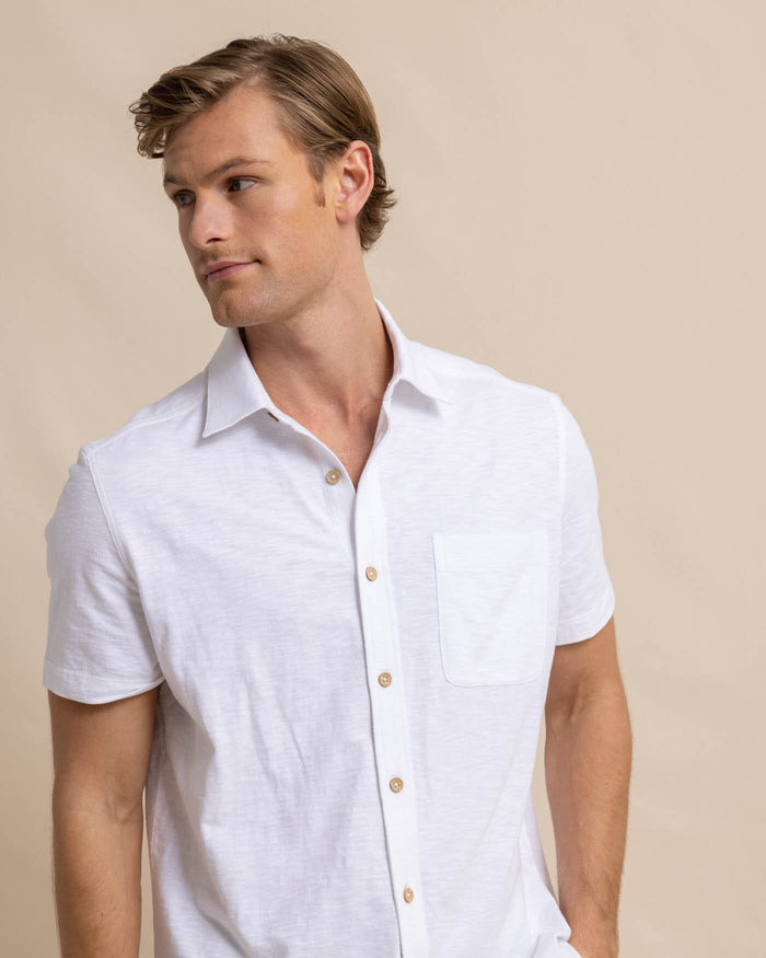 Beachcast Solid Knit Short Sleeve Sport Shirt