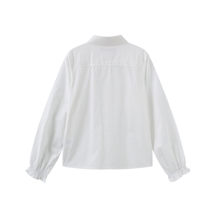 Beaded Collared Trim Blouse