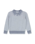 Beam Chevron Collared Knit Sweater - Junees