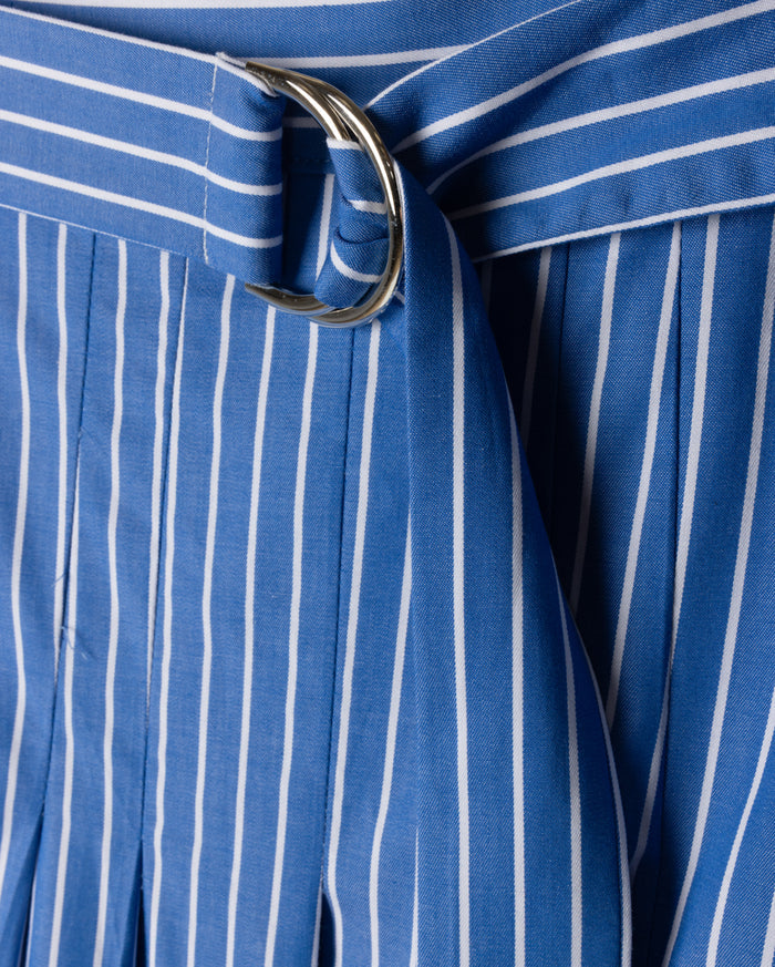 Belt Stripe Pleated Skirt - Junees