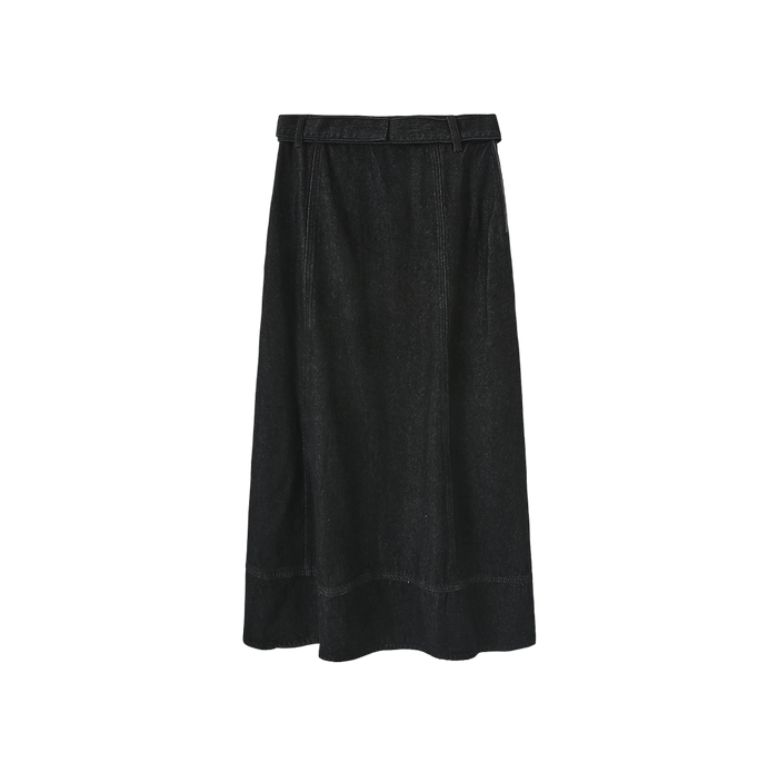 Belted Denim  Stitch Skirt