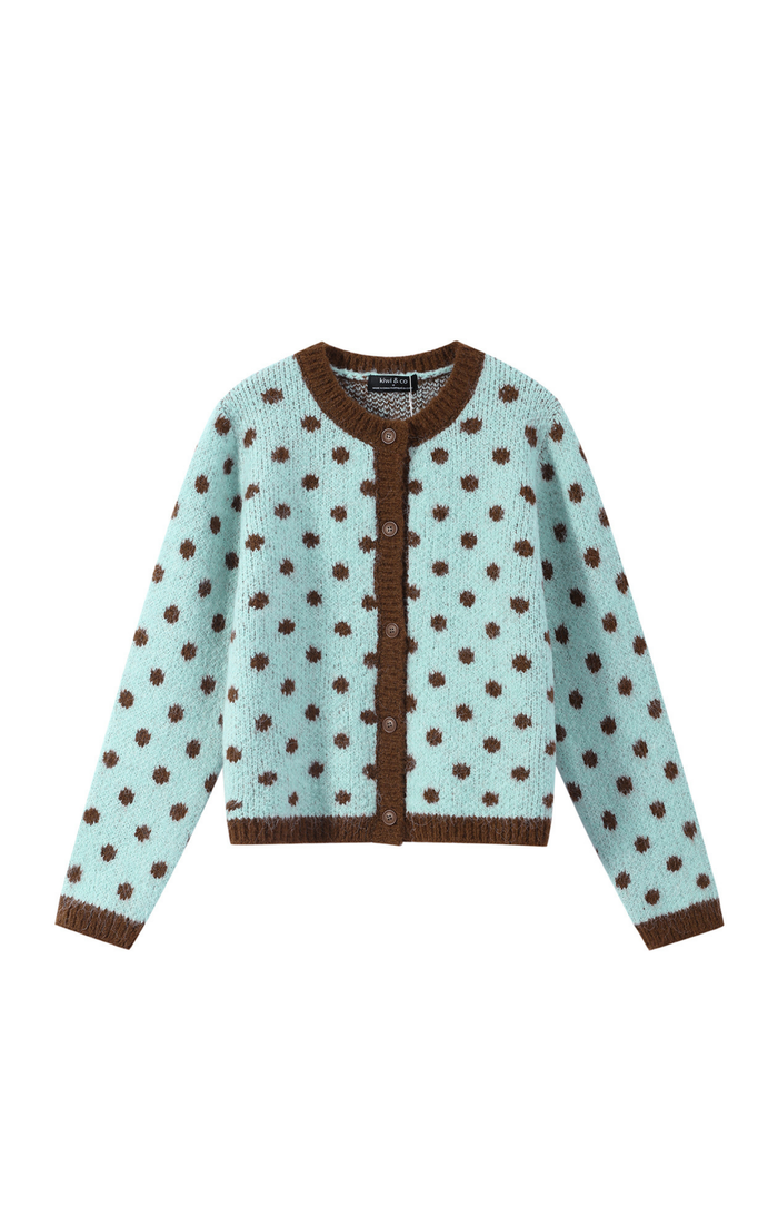 Blue & Brown Dotty Cardigan
