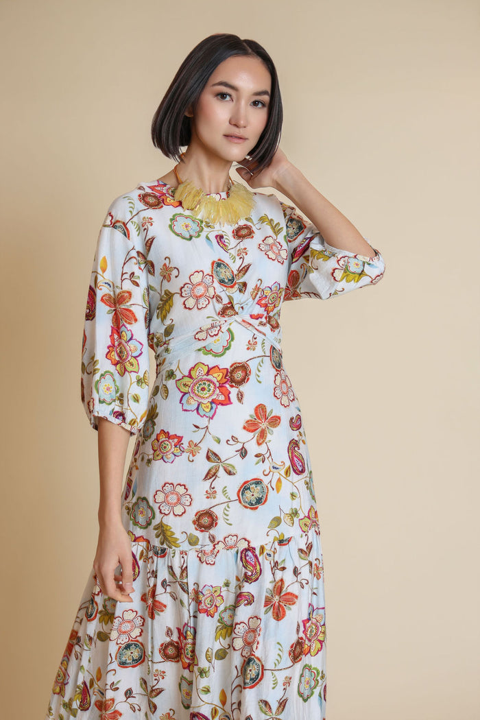 Bold Print Linen dress - Junees