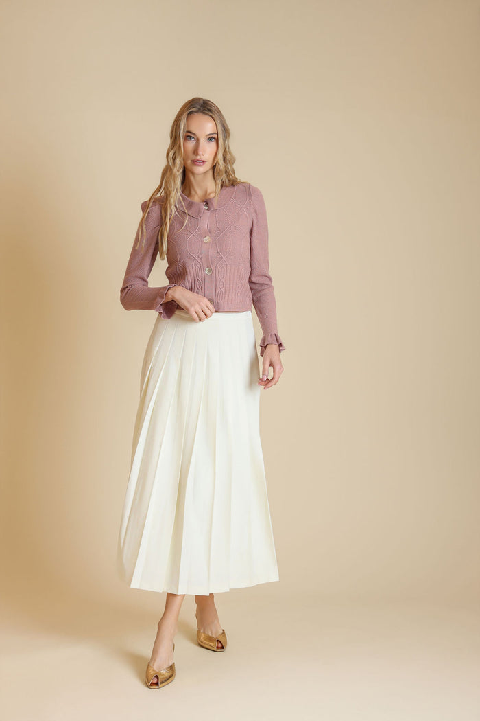 Box Pleat Plaid Maxi Skirt - Junees