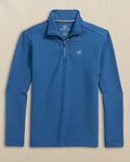 The front view of the Southern Tide Boys Schooner Quarter Zip by Southern Tide - Nautical Blue
