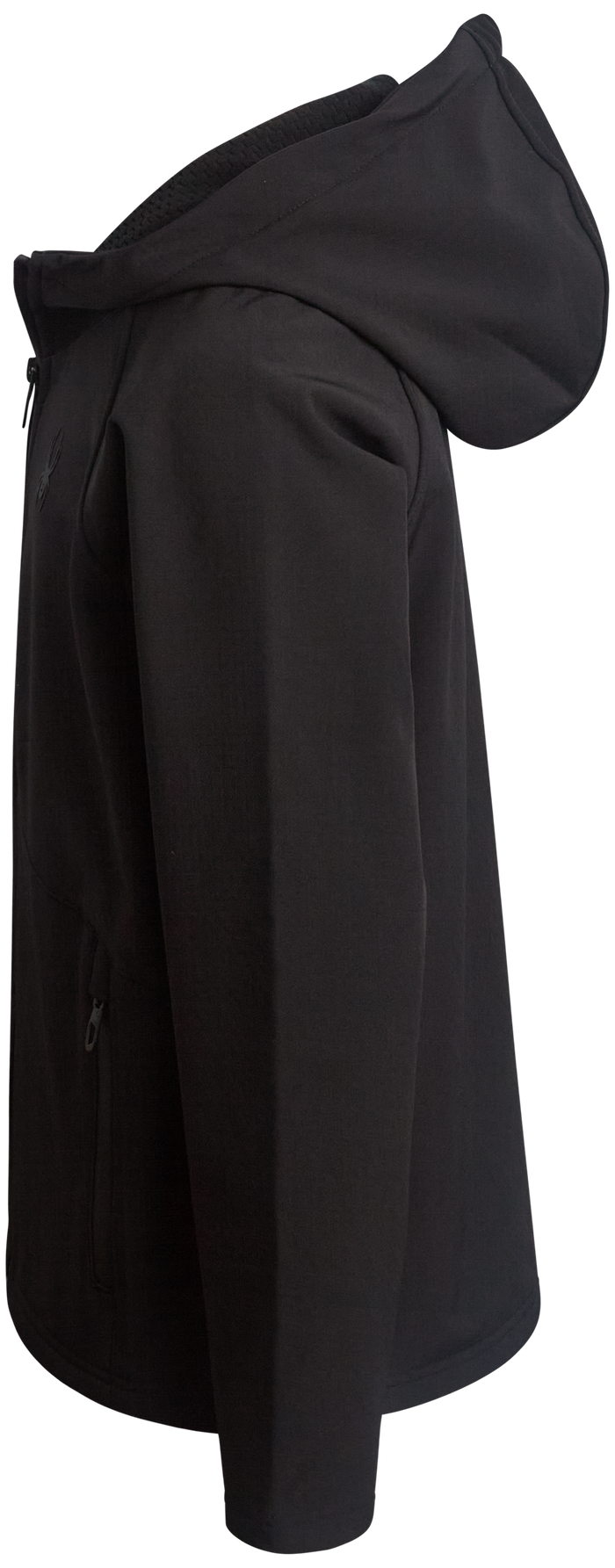 Black hooded cloak on a white background
