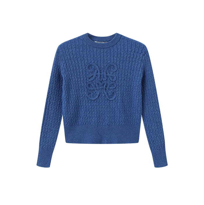 Braided Detail Logo Sweater