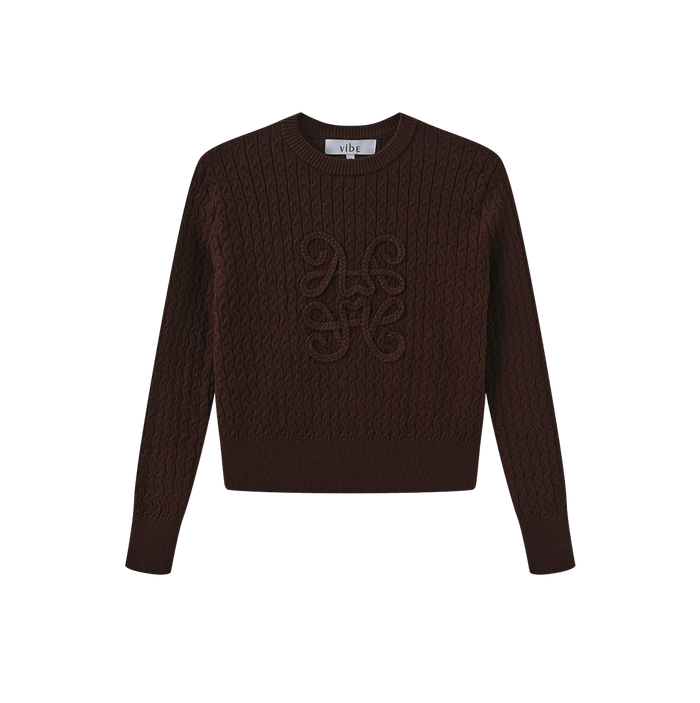 Braided Detail Logo Sweater