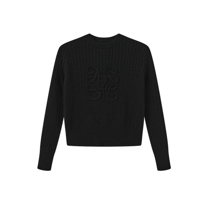 Braided Detail Logo Sweater