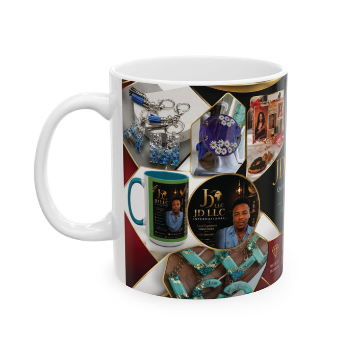 Branded Collage Ceramic Mug — Personalized JD Store Photo Coffee Cup (11oz/15oz)