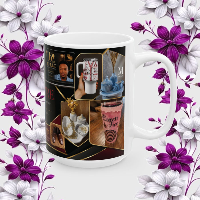 Branded Collage Ceramic Mug — Personalized JD Store Photo Coffee Cup (11oz/15oz)