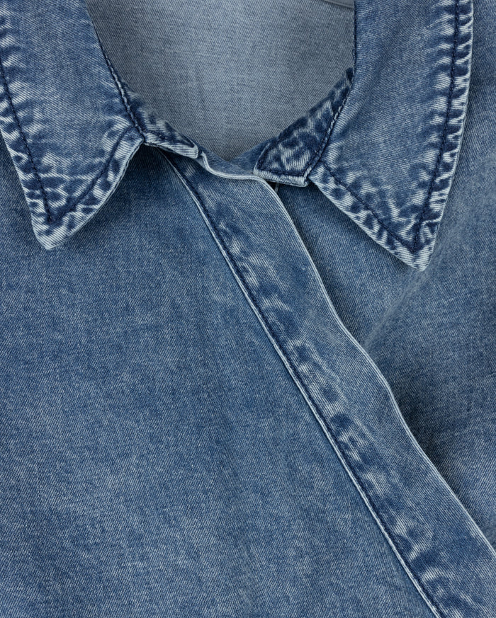 Bruce Chambray Wrap Top - Junees