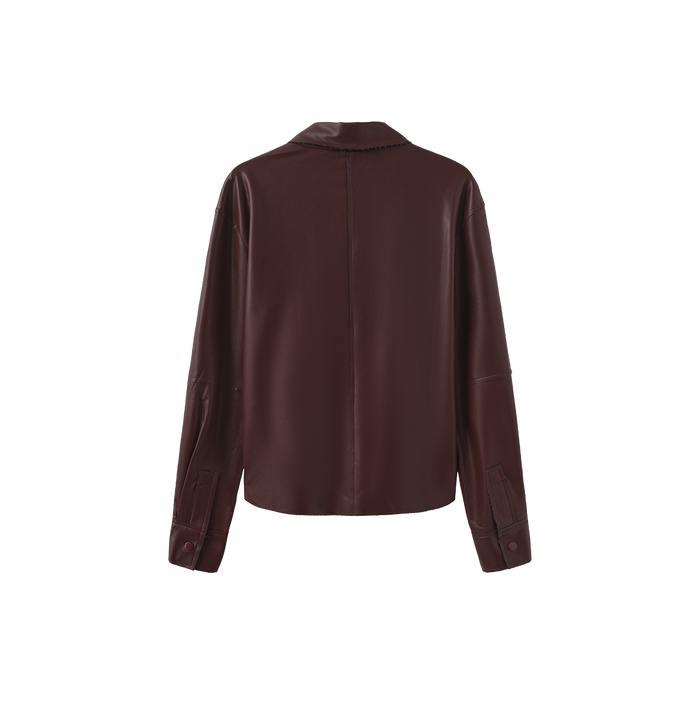 Burgundy Leather Blouse