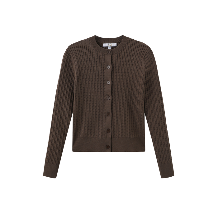 Button Down Cable Knit Cardigan