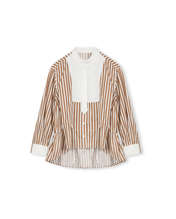 Button Down Drawstring Blouse - Junees