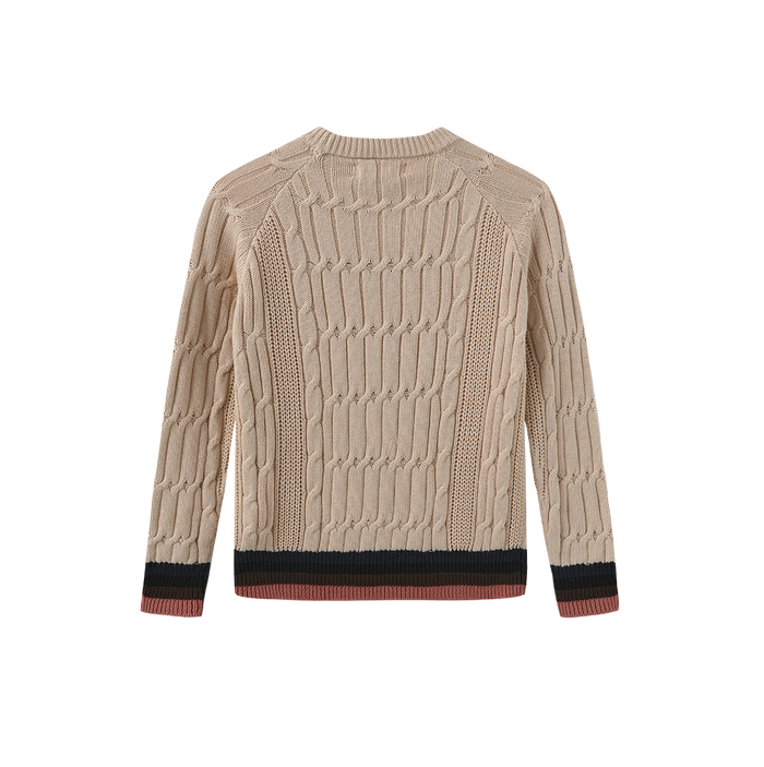 Cable Knit Stripe Sweater
