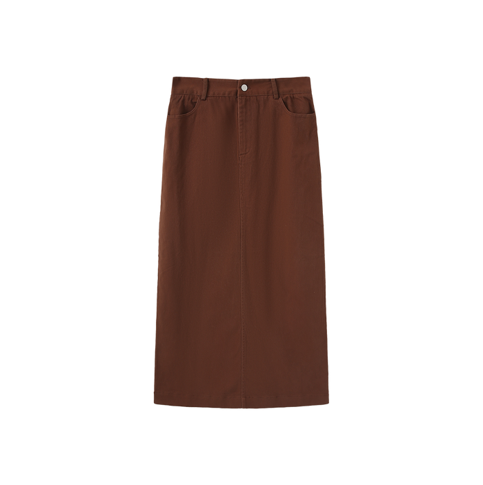 Canvas Straight Maxi Skirt