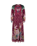 Chiffon Printed Waisted Maxi Dress - Junees