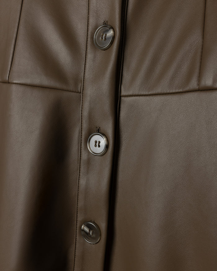 Cinca Leather Yolk Panel Skirt - Junees