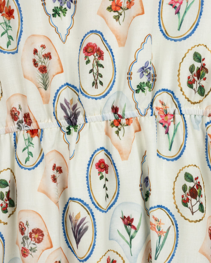 Circle Floral Waisted Dress - Junees