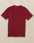 The front view of the Southern Tide Classic Short Sleeve Pocket T-Shirt in Crimson by Southern Tide - Crimson
