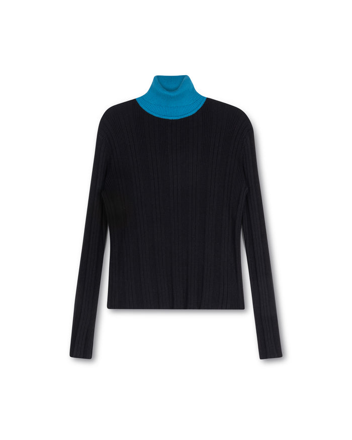 Color Turtleneck Knit Top - Junees
