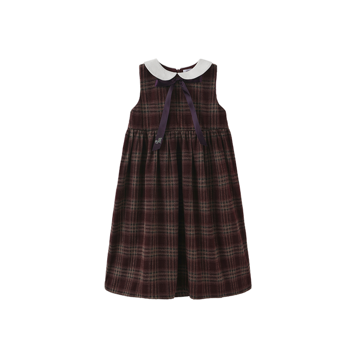 Contrast Collar Plaid Jumper