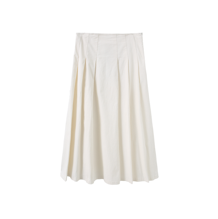 Corduroy Combo Pleated Skirt