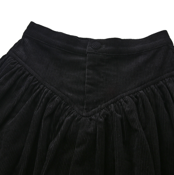 Corduroy Drop V Gathered Skirt